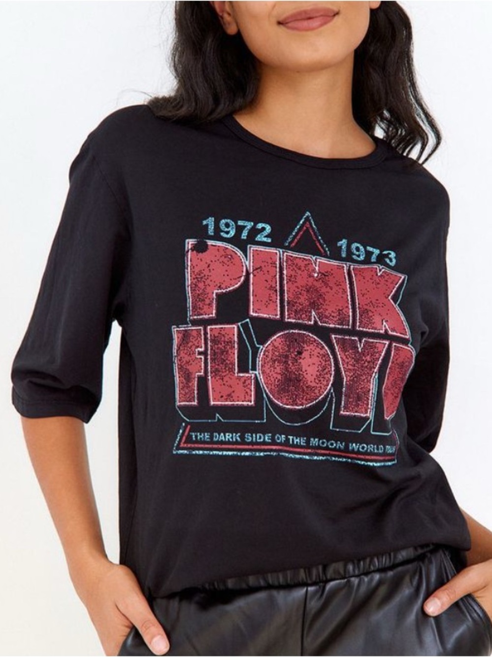 Pink Floyd 1972 dark side of the Moon 3/4 sleeve tour graphic T-shirt